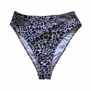 TOPSHOP Hi-Waist Leopard Bikini Bottoms 8 NWT‎ Pool